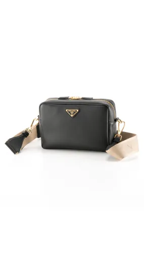 Saffiano Leather Camera Bag - Black