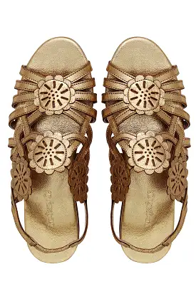 SCALLOP SANDAL METALLIC GOLD