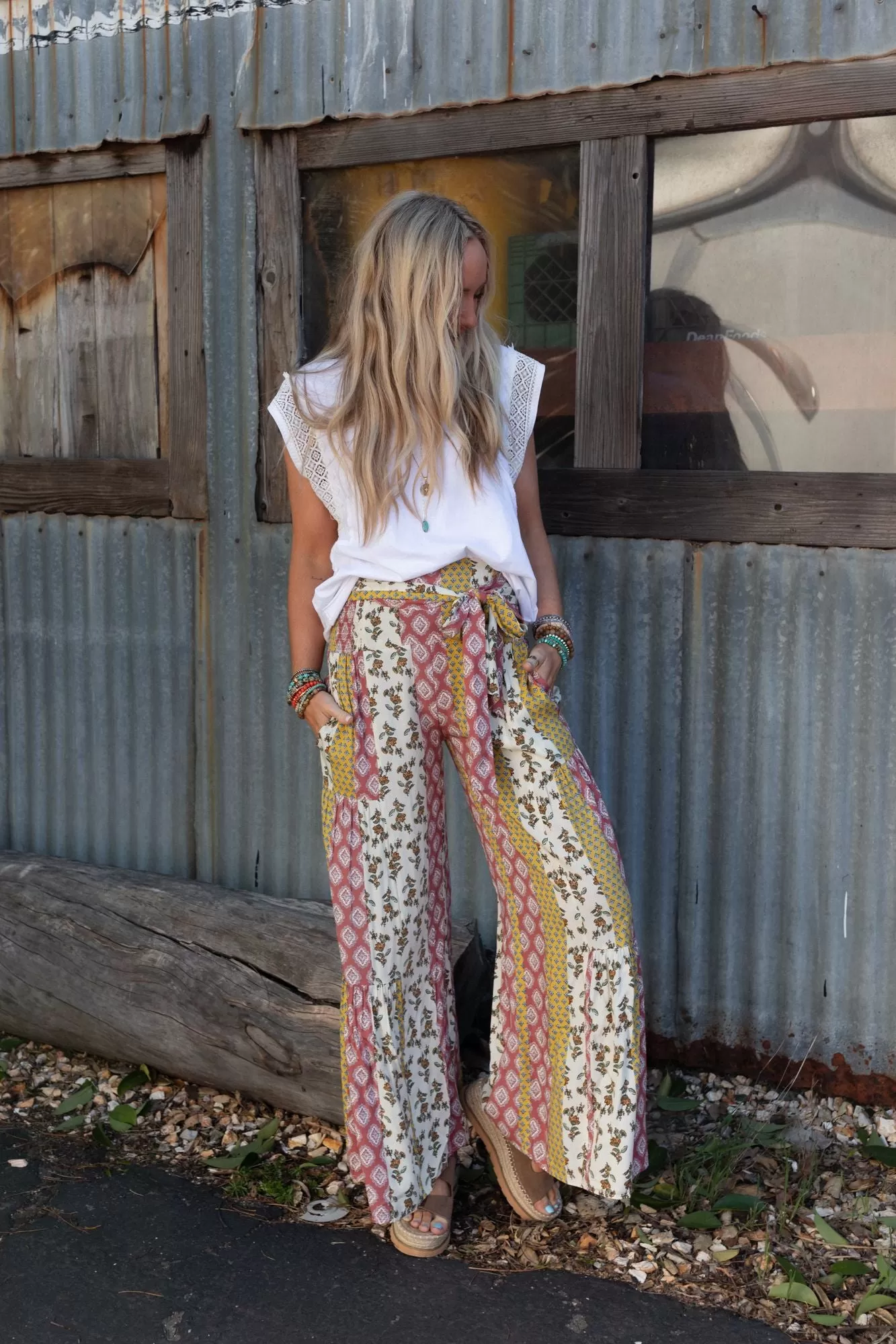 Secret Admirer Printed Pants - Patchwork Multi