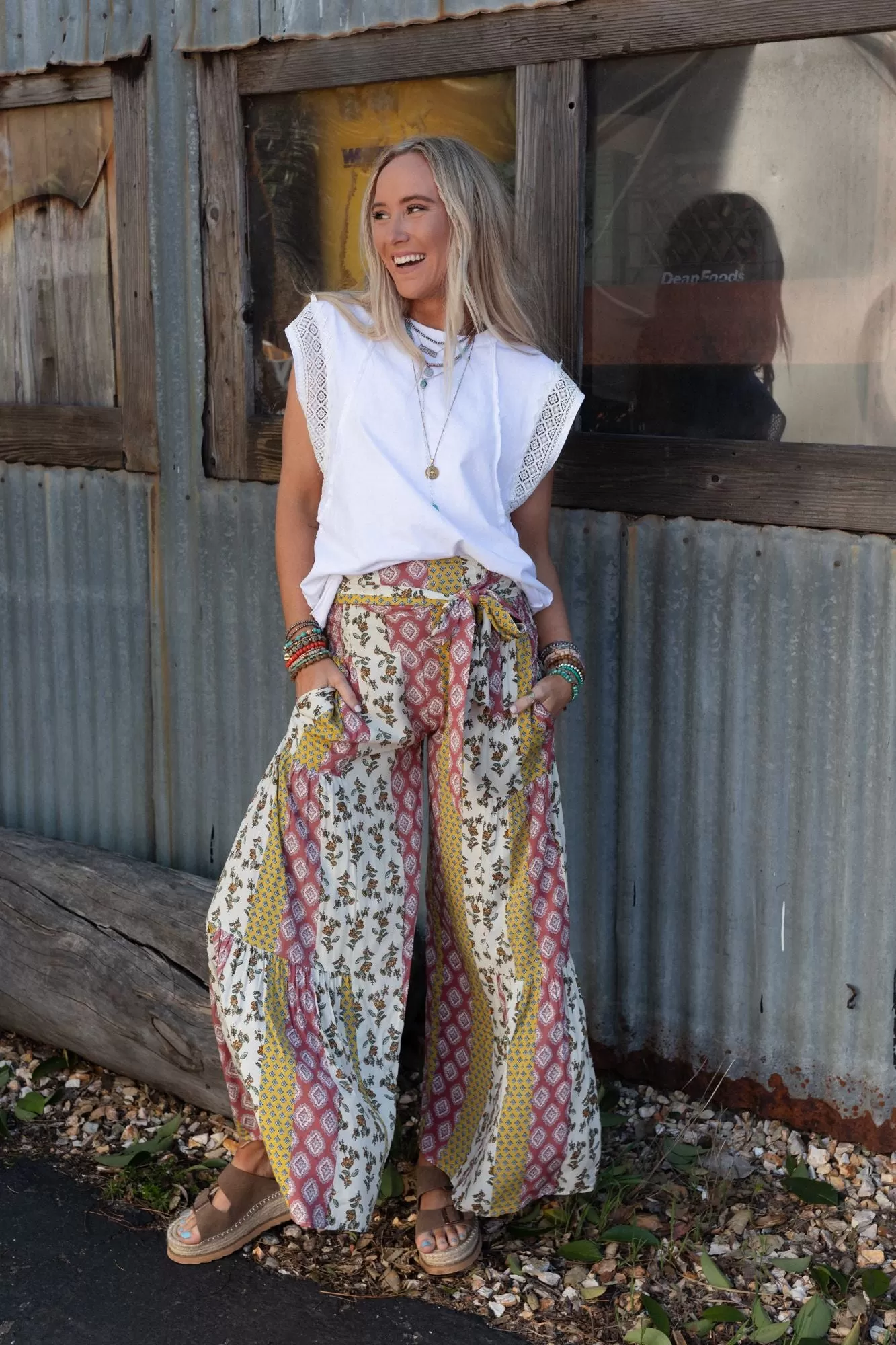 Secret Admirer Printed Pants - Patchwork Multi