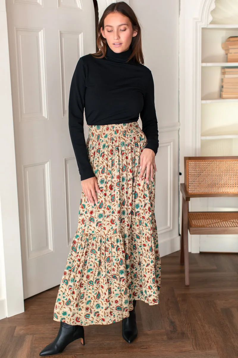 Shirred Skirt - Leela Print