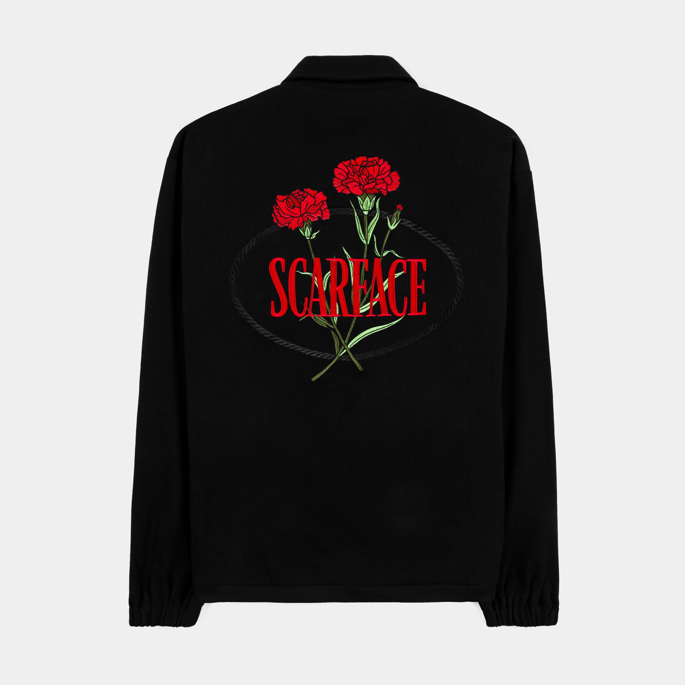 SP x Scarface Premium Roses Corduroy Mens Jacket (Black/Red)