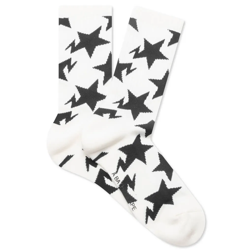 STA Pattern Socks - White