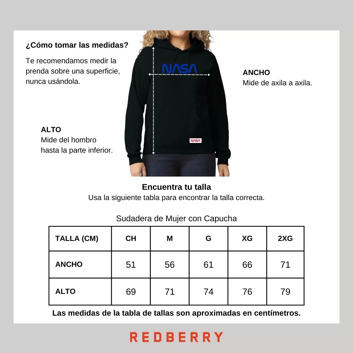 Sudadera para Mujer Hoodie Nasa Worm Blue