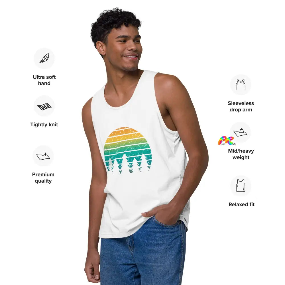 Sunset Pines Men’s premium Tank Top