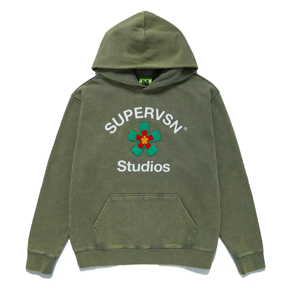 Supervsn Starburst Acid Wash Pullover Hoodie