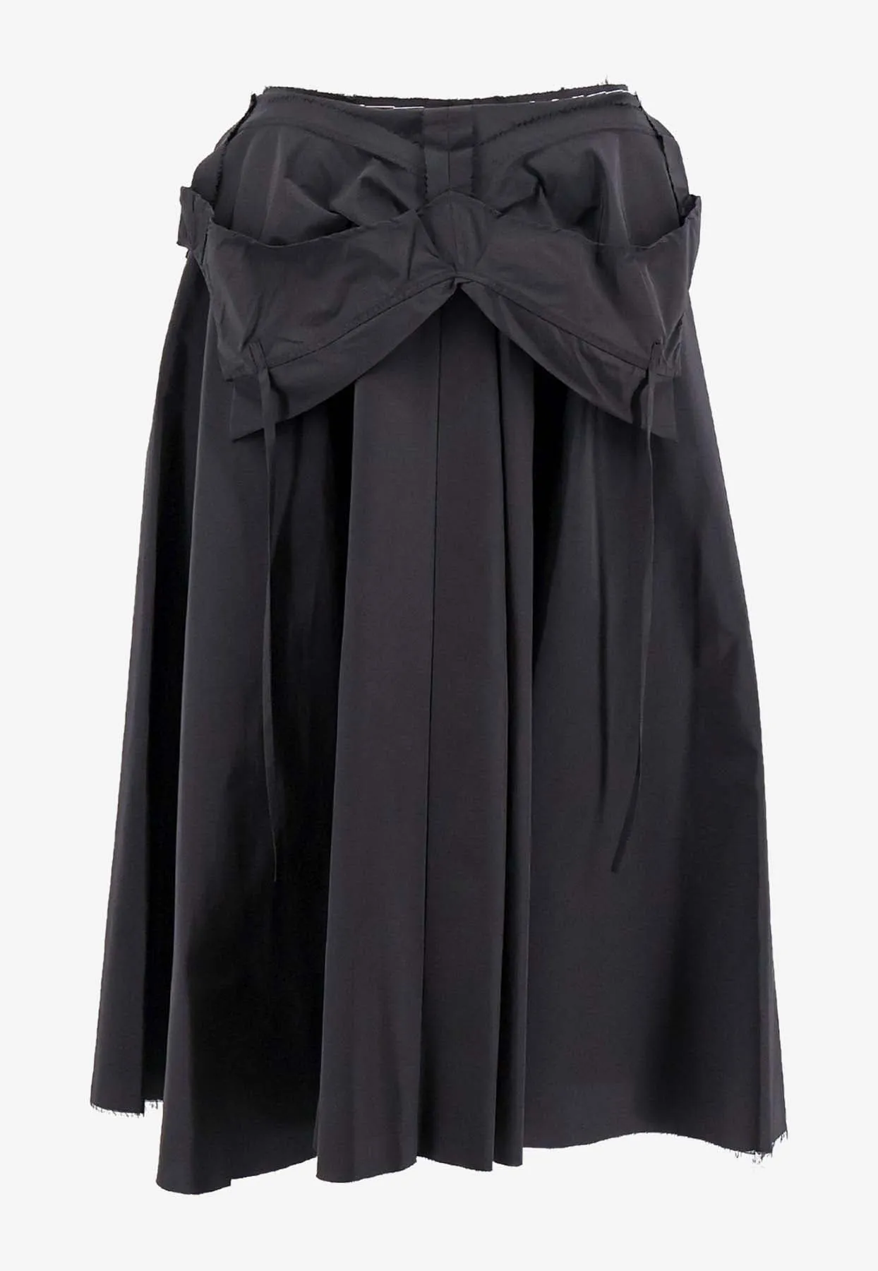 Taffeta Midi Skirt with Bow