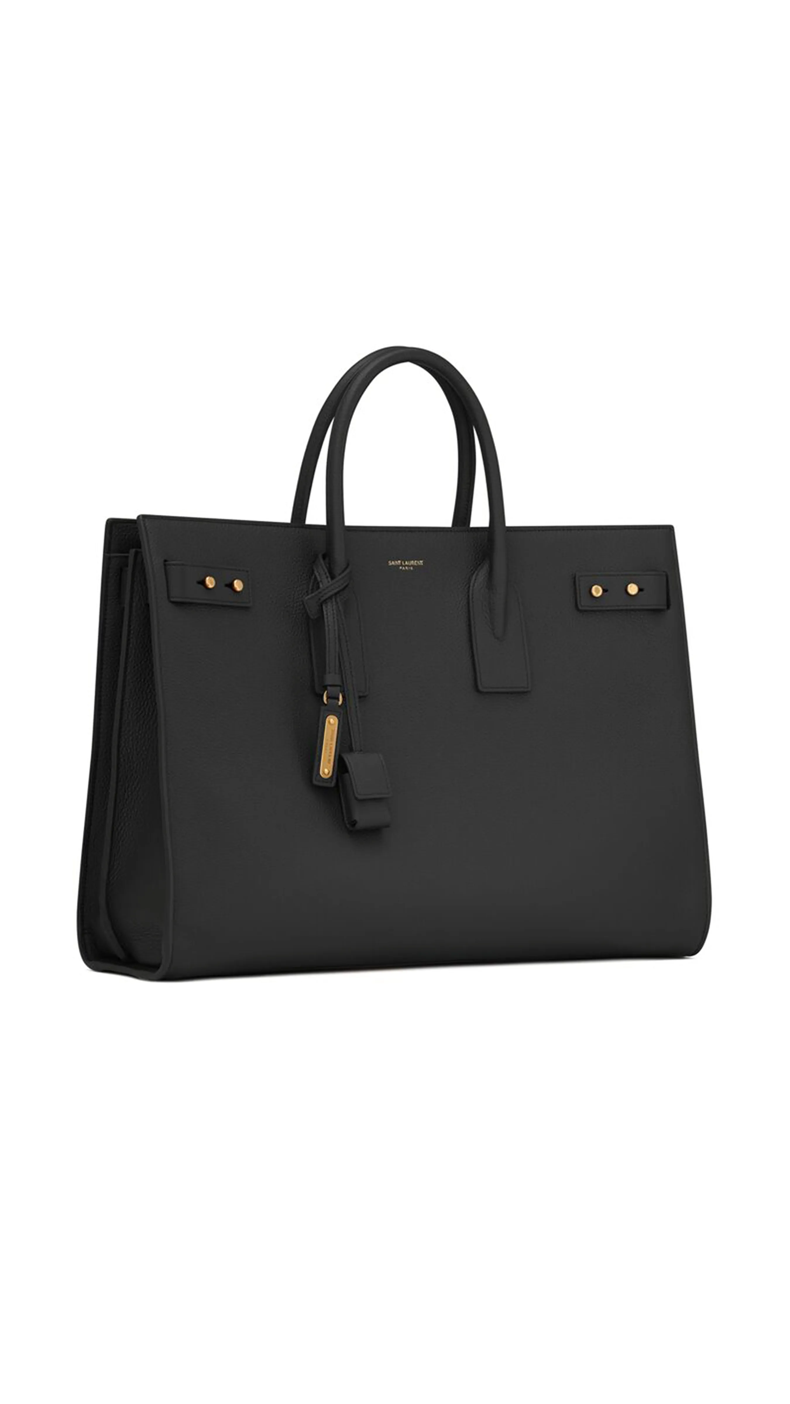 Thin Sac De Jour Large Bag in Grained Leather - Black