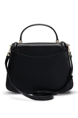 Top-handle handbag in leather with Double B monogram