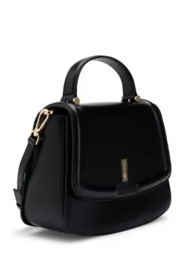 Top-handle handbag in leather with Double B monogram