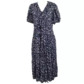 Ulla Johnson Shades of Blue Print Cotton Wrap Maxi Dress M/L