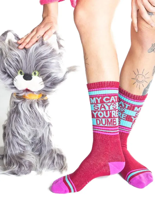 Unisex My Cat Says You're Dumb Ribbed Gym Socks