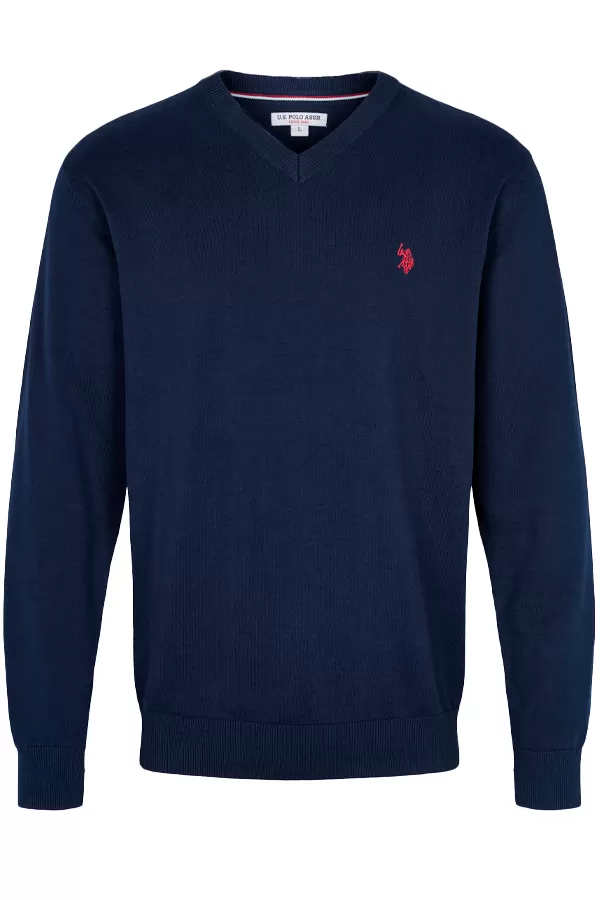 U.S. POLO ASSN. V-Neck Knit Sweater Cosmo Navy