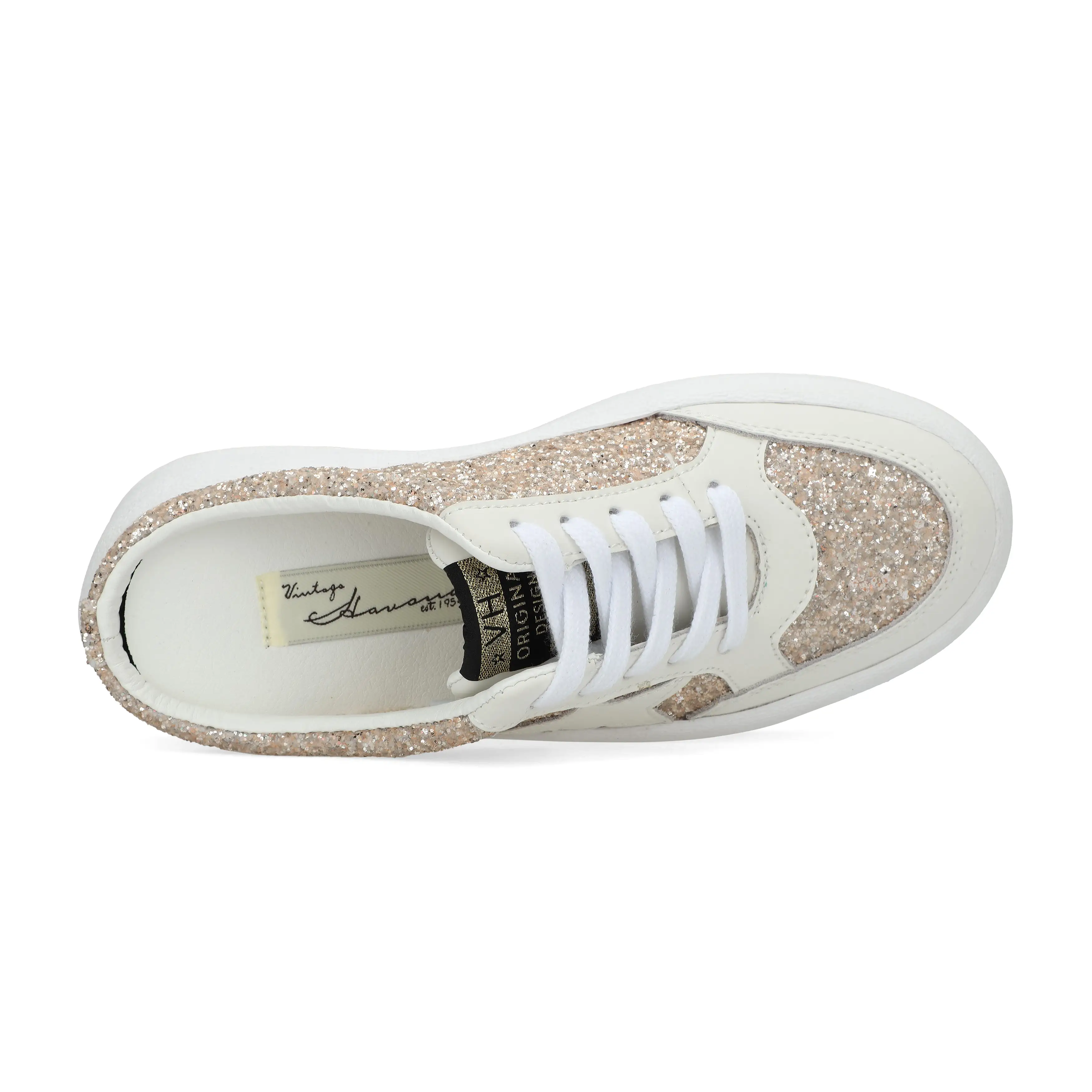 Vintage Havana - Val 5- Open Back White Star Wedged Sneakers