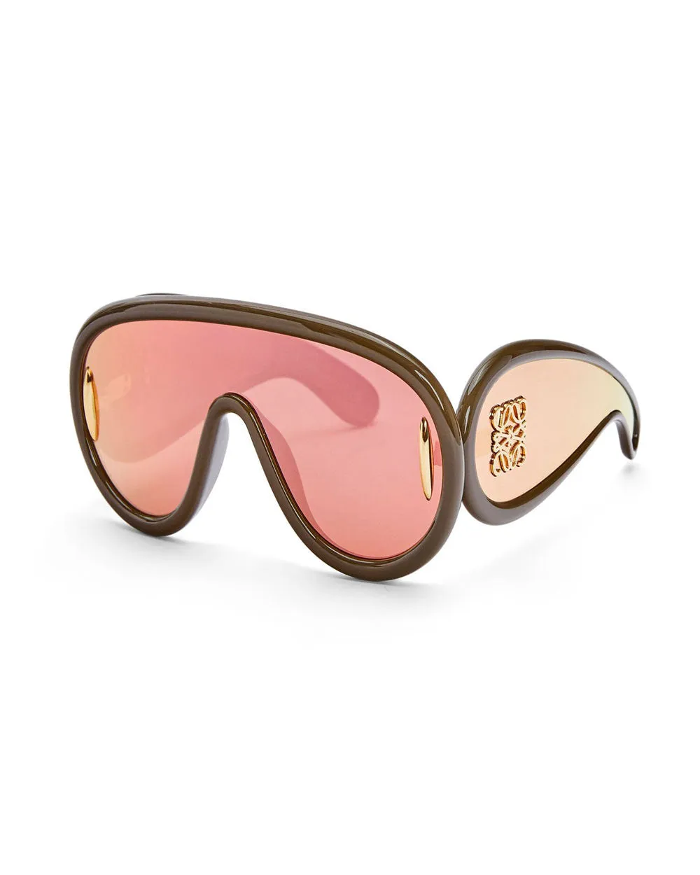 Wave Mask Sunglasses in Khaki