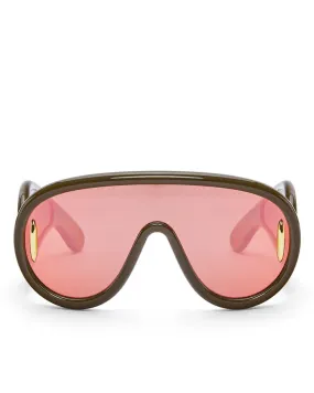 Wave Mask Sunglasses in Khaki