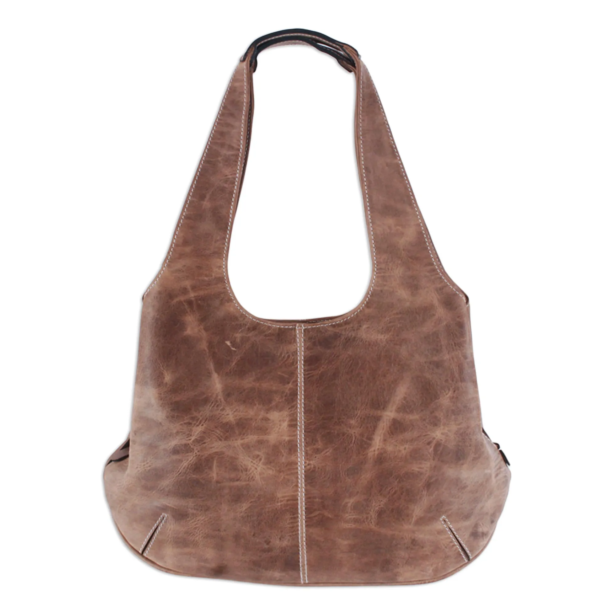 Women's Leather Hobo Handbag from Mexico, 