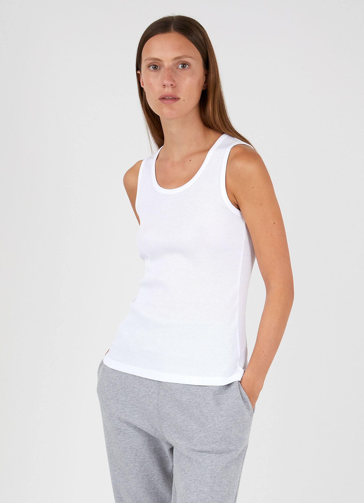 Women's Rib Vest in White